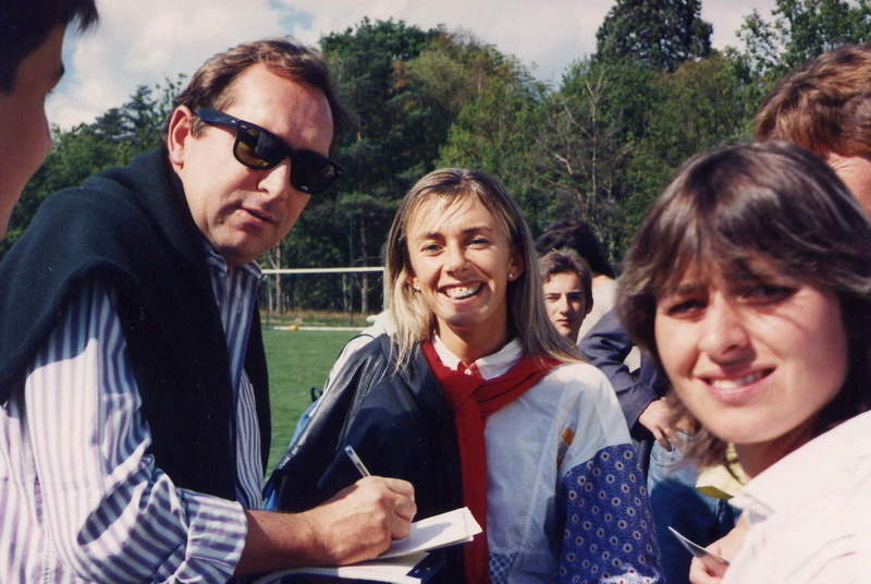 Gérard Houllier avec Odile Kérébel et Carole Coat à Clairefontaine